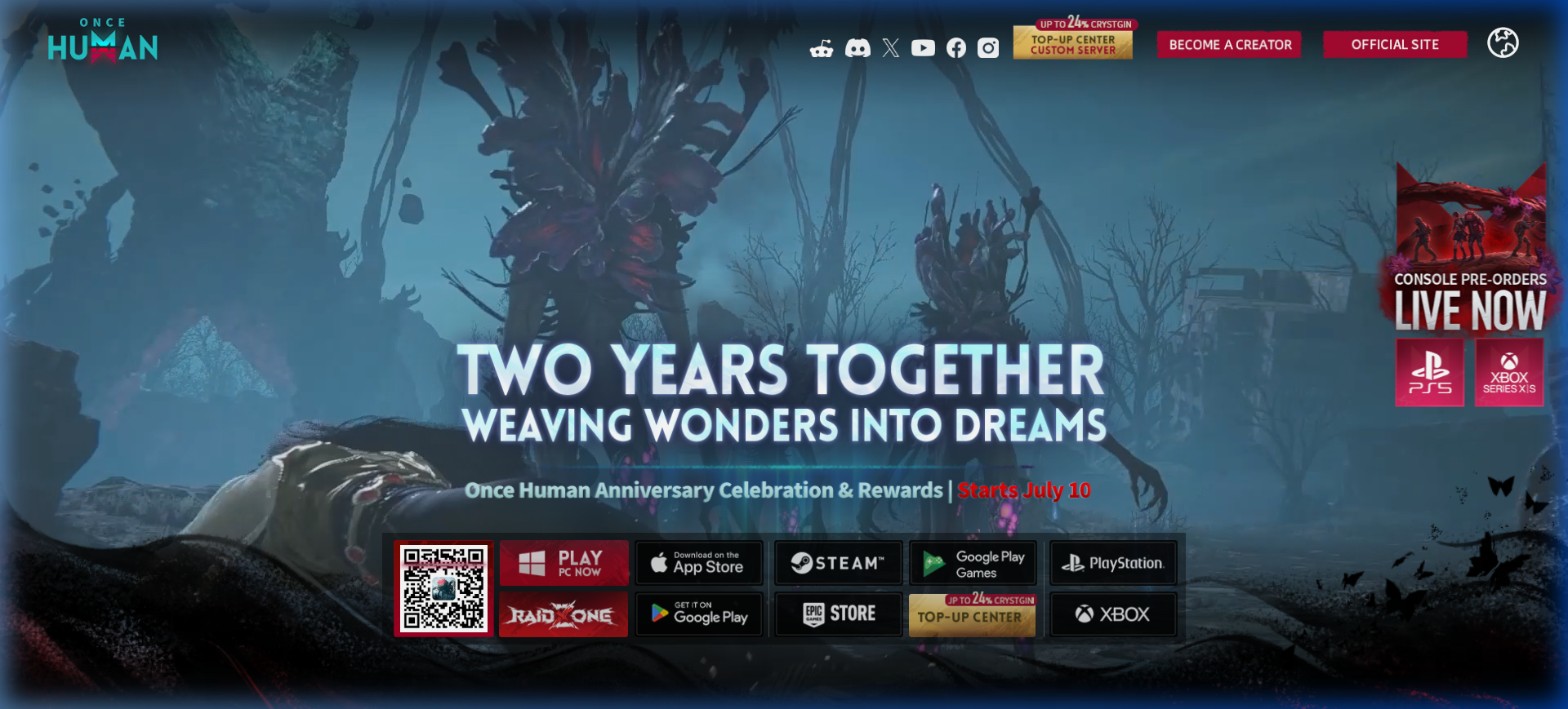 Once Human Official Landing Page